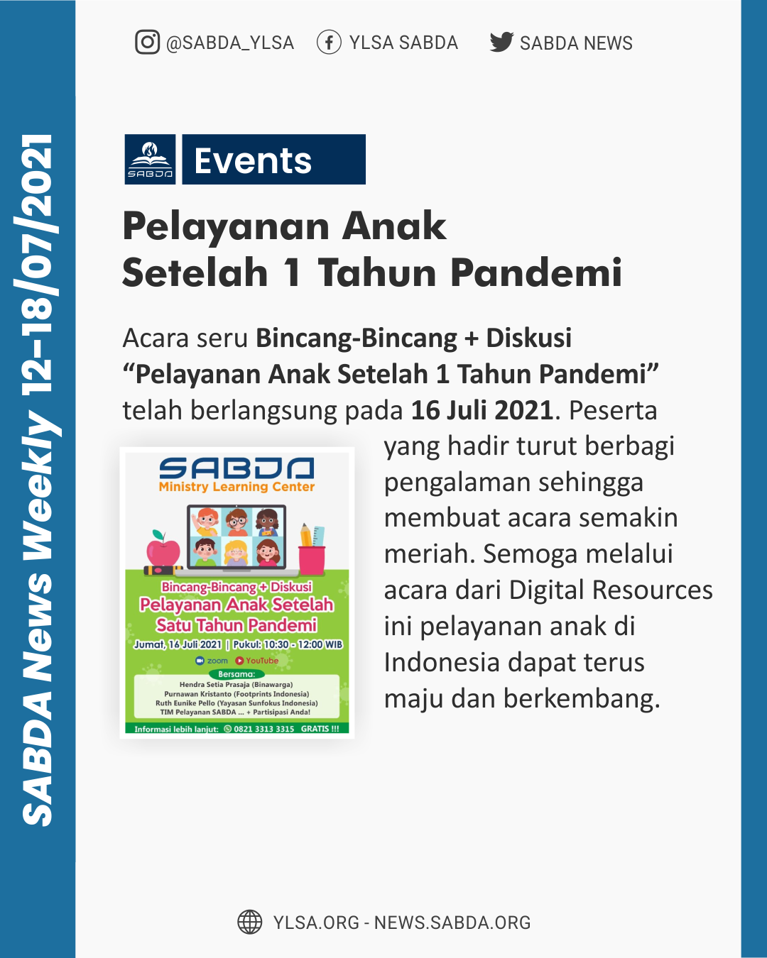 Sharing Pelayan Anak Setahun Pandemi