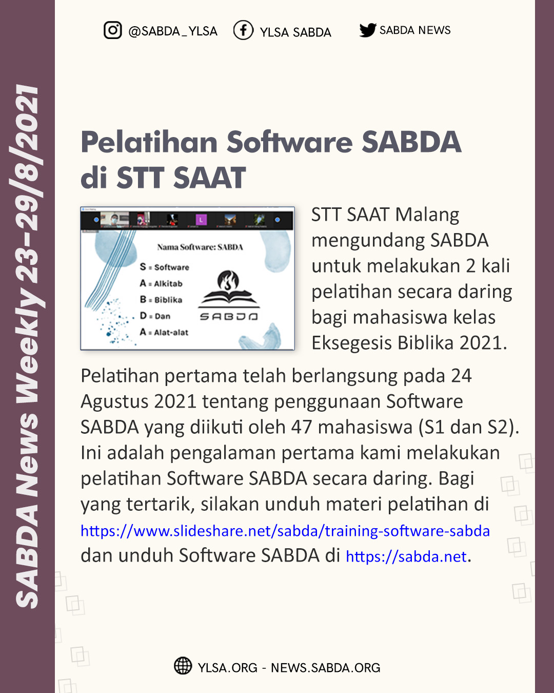 SABDA News Weekly