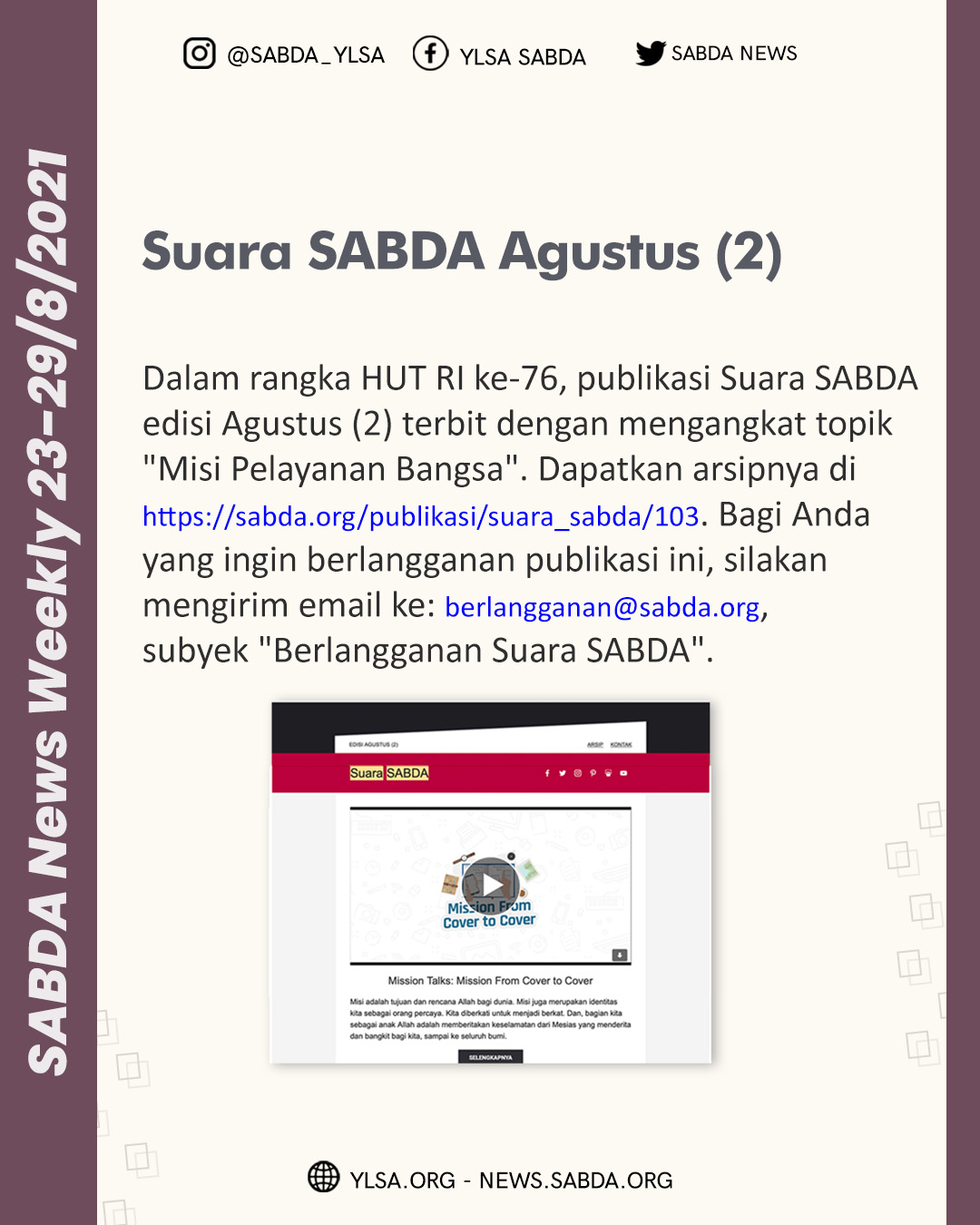 SABDA News Weekly