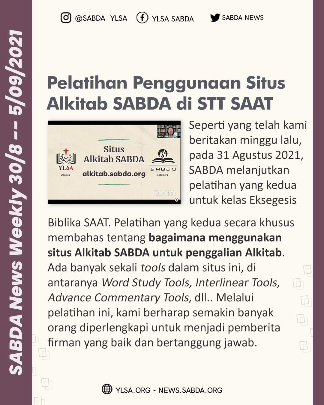 SABDA News Weekly