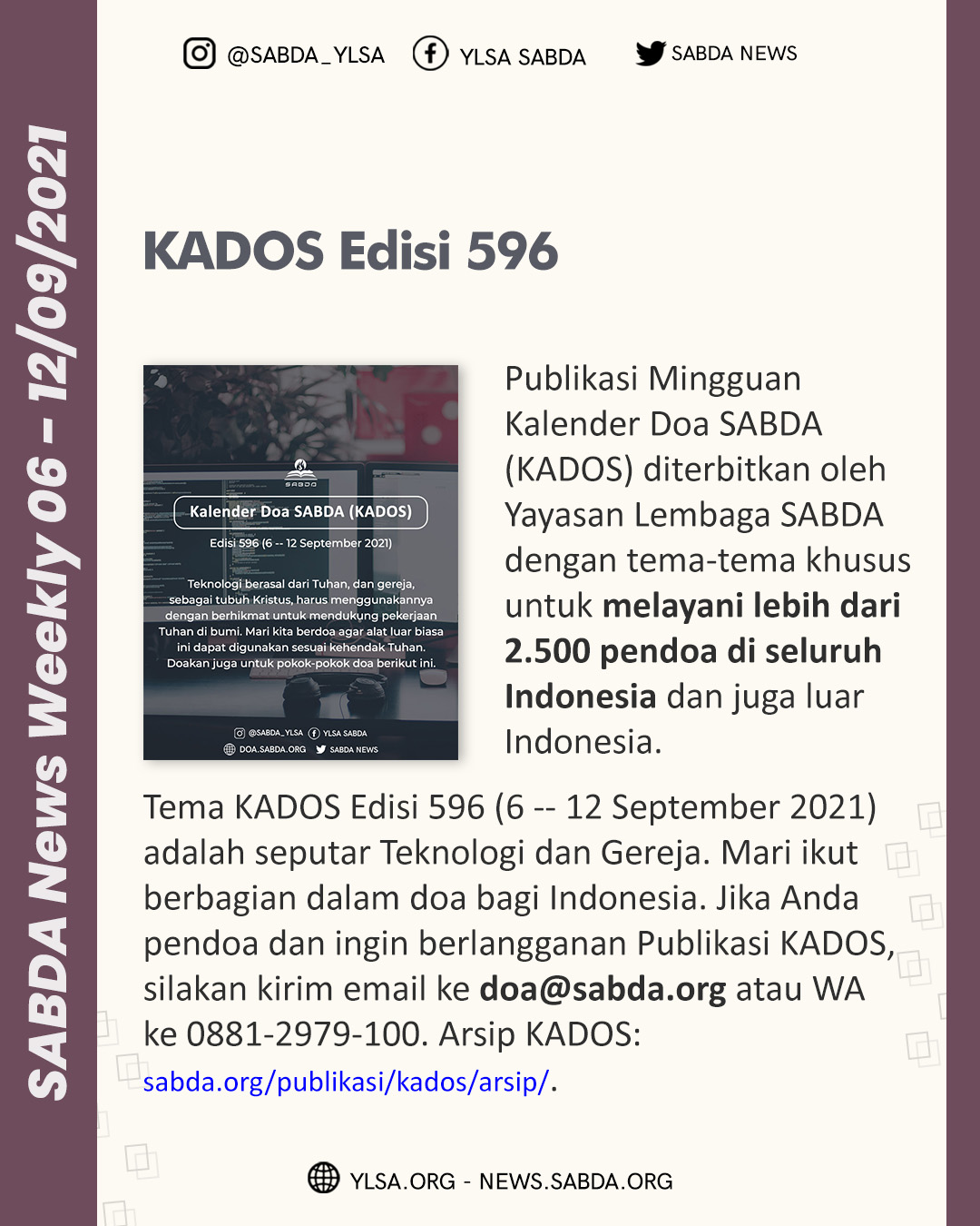 SABDA News Weekly