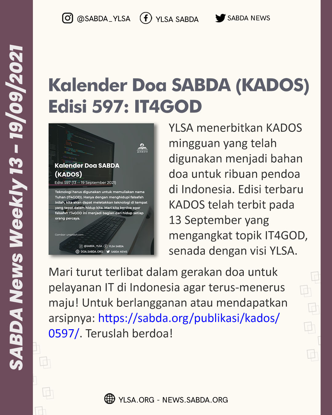 SABDA News Weekly